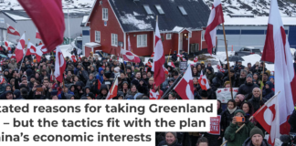 People protest against U.S. President Donald Trump’s policy toward Greenland in front of the U.S. consulate in Nuuk, Greenland, on Jan. 17, 2026. AP Photo/Evgeniy Maloletka